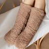 1 Pair Winter Warm Women Floor Socks Solid Color Plush Soft Non-slip Home Thickened Thermal Carpet Sock