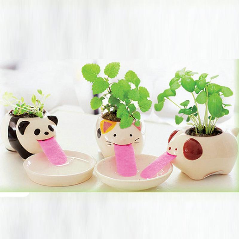Мини-набор бонсай с животными, самополивающийся горшок, керамический перопон для выращивания, украшение для питья Tougue