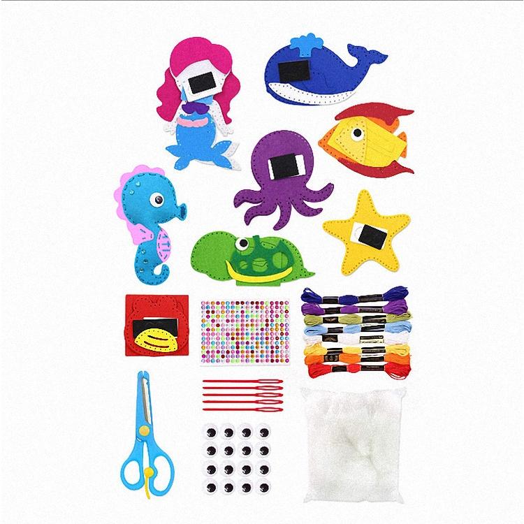 Набор для рукоделия с животными, лесные существа, сделай сам, Вышивание из фетра, плюшевые животные для детей, начинающих, обучающий набор для шитья, детская художественная игрушка