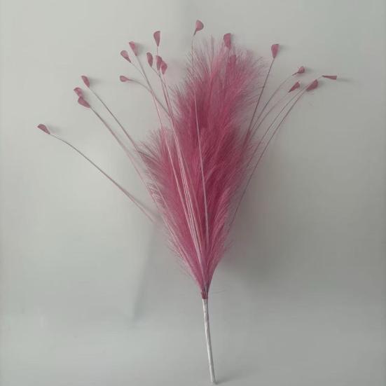 6 шт. Декор из искусственной пампасной травы 17,7" Короткие пушистые искусственные ветки пампасов Многоцветные искусственные помпоны