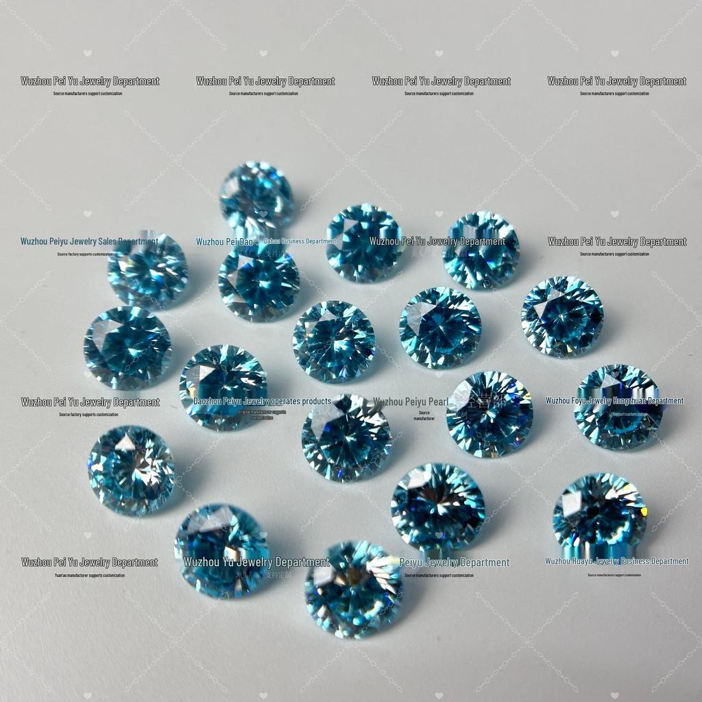 Серьги-гвоздики с круглым градиентным цирконом 6/8 мм: Блестящие украшения для DIY-маникюра с дизайном «Восемь сердец и стрел»