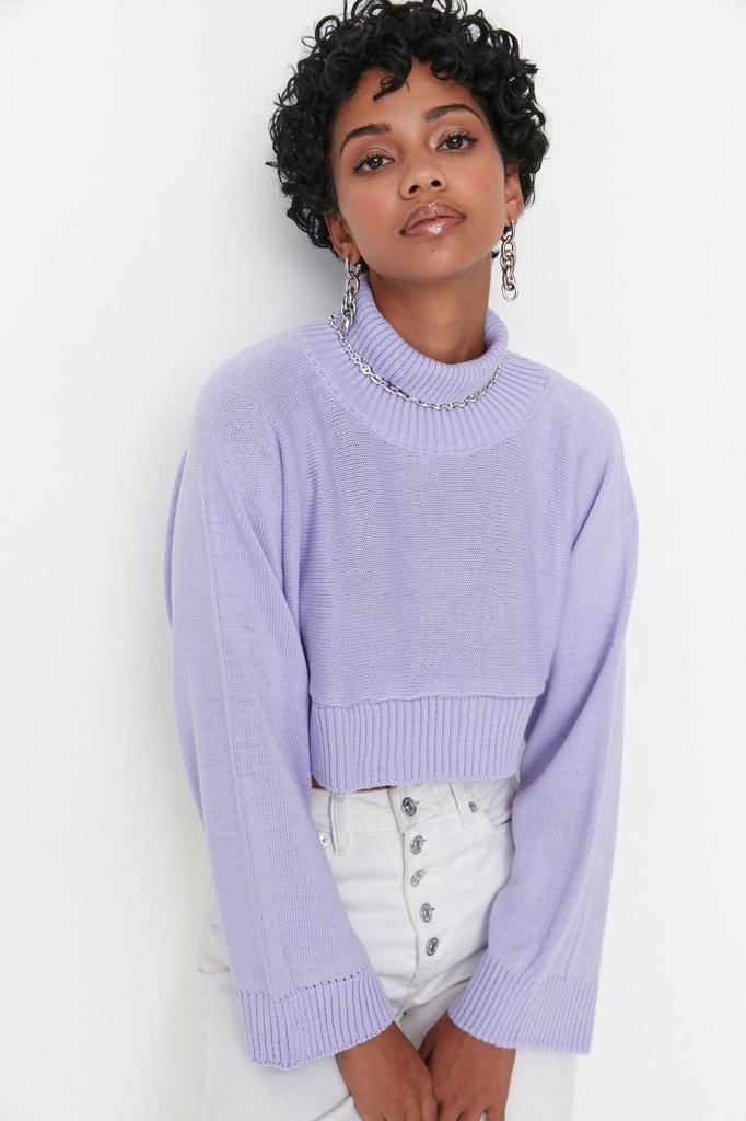 Женский свитер в элегантном стиле, супер укороченный базовый трикотажный свитер с камнями