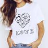 Woman Short Sleeve Graphic Tees Summer Tshirt Female Tops Tee Shirt For Women Love With Heart Cartoon Pattern Funny T-Shirts