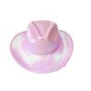 Neon Cowgirl Hat Sparkly Cowboy Hat Glasses Fedora Hat for Music Festivals Heart-shape Glasses Cowboy Hat All-match GAR