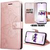 Case - BOOLING - for Samsung Galaxy A34 5G - Pink - Butterfly - Leather Effect - Shockproof - with 2 Tempered Glasses