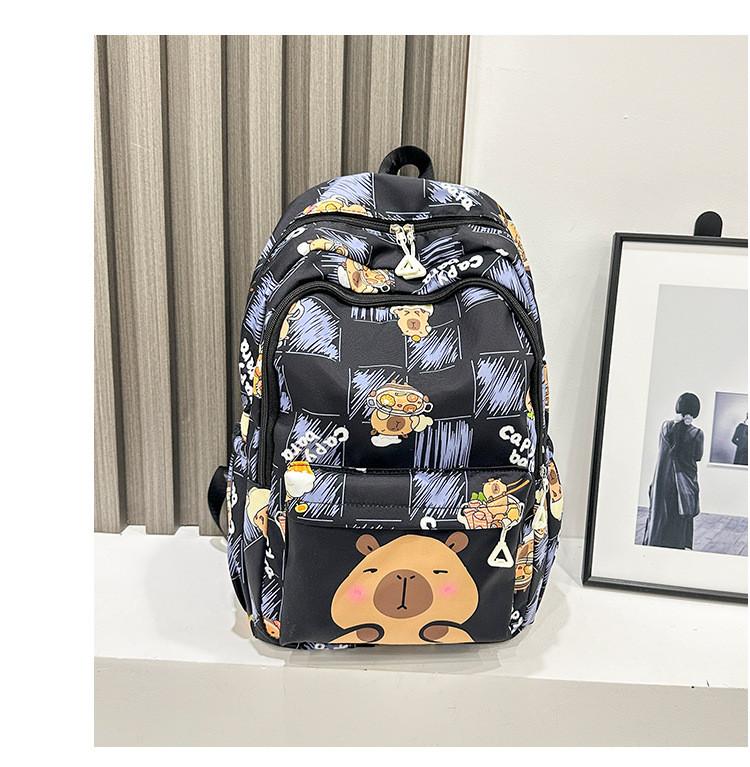 Рюкзак с принтом капибары, уличный, большой вместимости, дорожная сумка, школьный рюкзак, студенческий