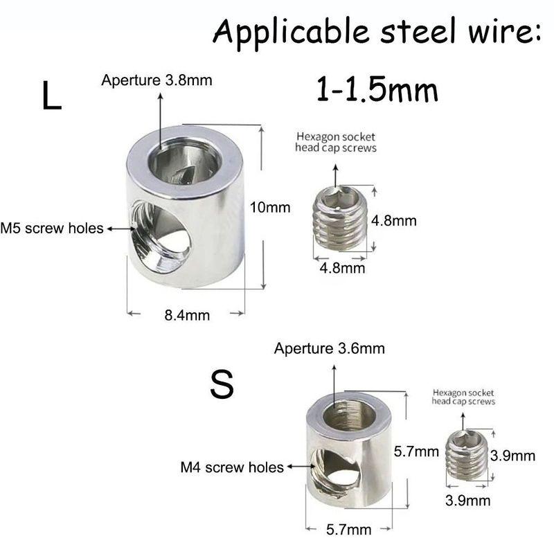 10pcs Steel Wire Rope Fixed Clip Adjustable Removable Screws Fixed Cable Clamp Copper Metal Hanging Suspension Clip Hardware