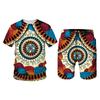 Summer African Outfits 3D Printed Sport Men Shorts Suits Vintage  Casual 2 Piece T Shirt+Shorts Fashion Male Tracksuit Set
