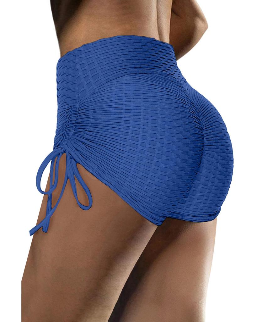 Azura Exchange Blue Butt Lifting High Waist Yoga Shorts
