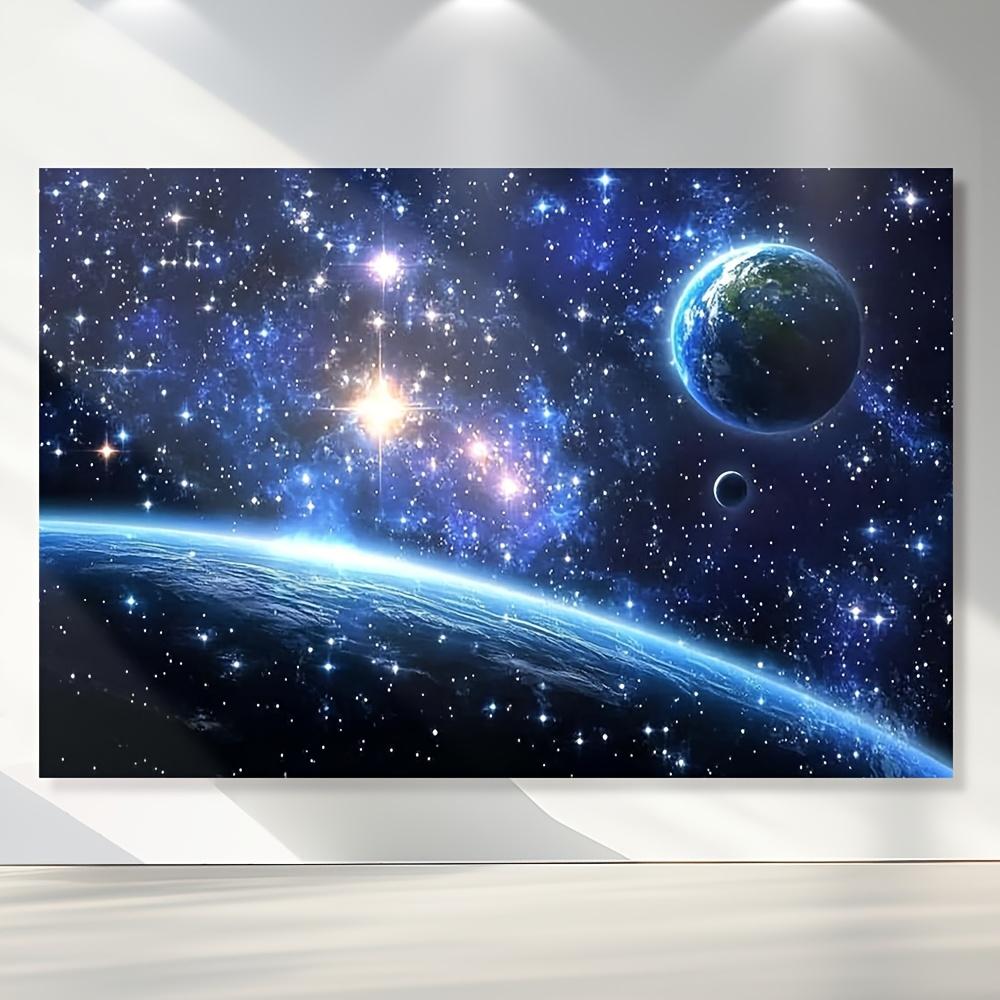 1 piece of Galaxy Starry Background Frame - Vibrant cosmic scene featuring planets and stars