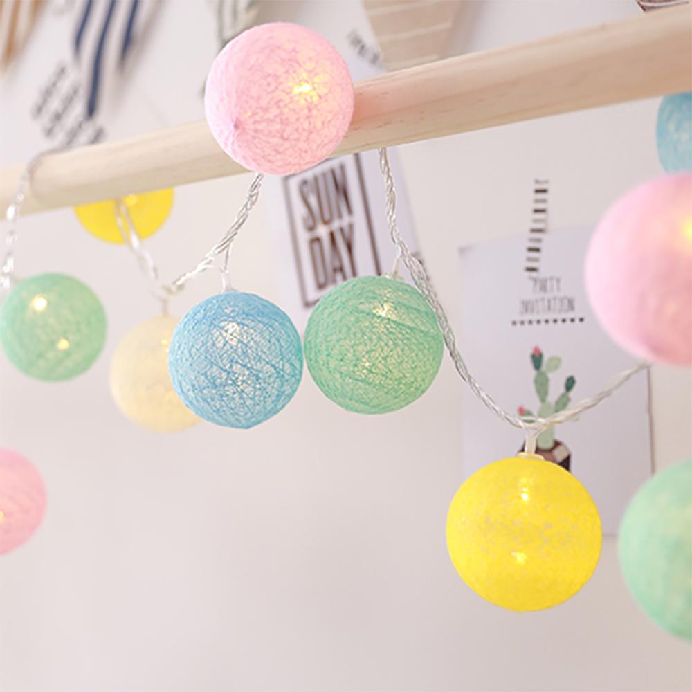 Ватный шар, световая цепочка, ночные огни, гирлянда, светодиодная гирлянда, Рождество, детская спальня, Хэллоуин, уличное свадебное украшение для патио, вечеринки