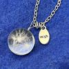 Dandelion Dried Flower Pendant Necklace, Elegant Floral Design Neck Jewelry Creative Birthday Gift For Women