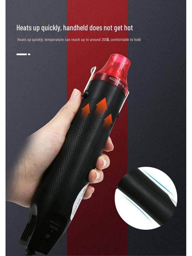 US Standard Heat Gun for Polymer Clay, DIY Rubber Stamps, Embossing Powder & Shrink Sheets, 110V Black