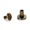 10Sets Flat Head Belt Studs Copper Rivets Decorative Double Cap Leather Screws Leather Tool