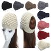 Подарочный тюрбан, аксессуары для волос, вязаная шерстяная повязка на голову для девочек, эластичная повязка для волос, связанная крючком