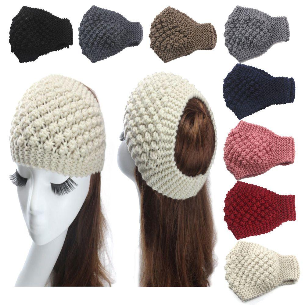 Подарочный тюрбан, аксессуары для волос, вязаная шерстяная повязка на голову для девочек, эластичная повязка для волос, связанная крючком