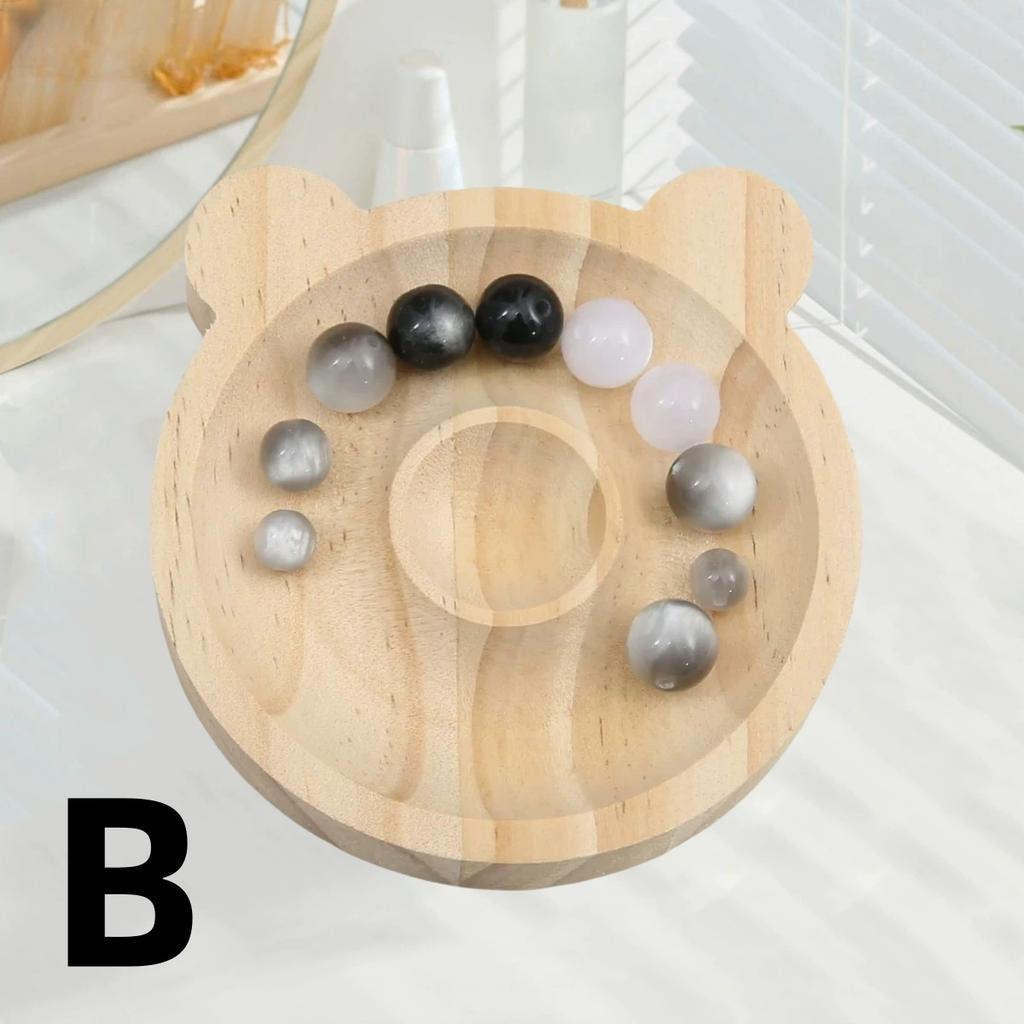 Crystal Bead Plate Solid Wood Bracelet Tray DIY Display of Bracelet Bead Plate for Jewelry Store Storage Handicraft Display Rack
