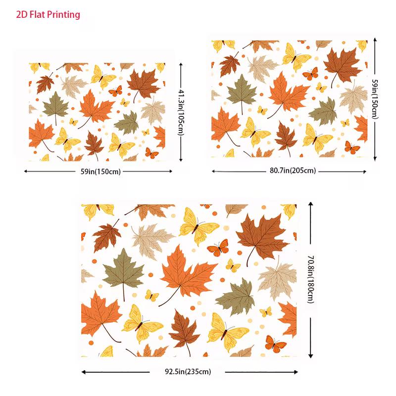 2D Seasonal Autumn Leaf and Butterfly Backdrop Cloth for Harvest Festival