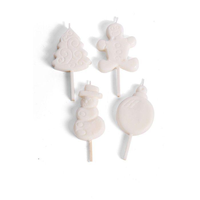 Moule pour bougies - GRAINE CREATIVE - Réutilisable - 4 formes - 6 bâtonnets - Multicolore