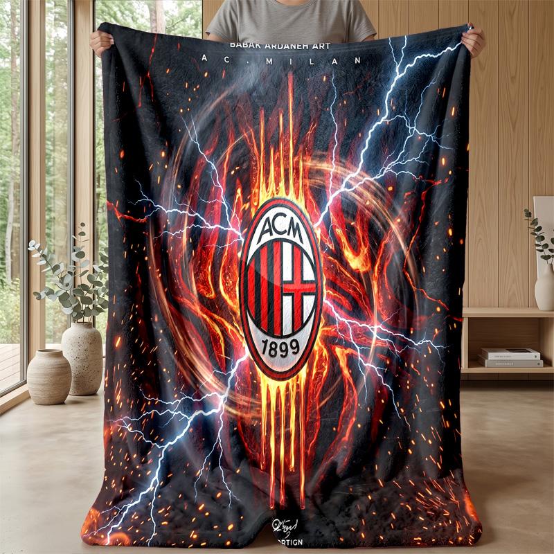 AC Milan Theme blanket Soft Flannel Blanket Plush Throw Blanket Cozy Sofa Bed Blanket for Home Decor