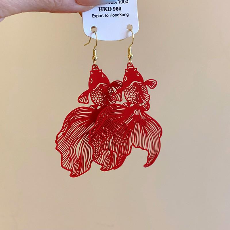 Роскошные серьги-кисточки с красными цветами: Стильные, Дорогие, Акцентные Серьги-Гвоздики для Женщин