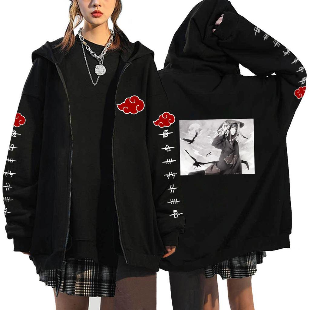 Anime Zipper Hoodie Men's and Women's Casual Sport Fleece Cardigan