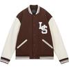 Levis Американский уличный стиль Свободная повседневная бейсбольная куртка Унисекс куртка Кофе 002HG-0002