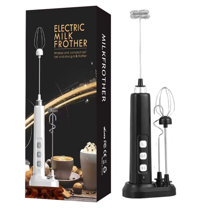 Electric Milk Frother Milk Foam Machine Handheld Milk Foamer Rechargeable Milk Beater Whisk Mixer for Cappuccino Coffee Cream