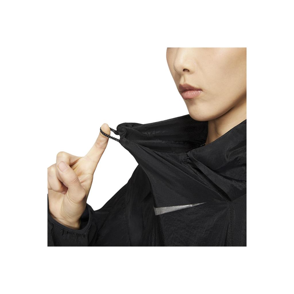 Nike Водонепроницаемая куртка с капюшоном и длинным рукавом с принтом логотипа, женские куртки черного цвета DQ0883-010