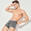 Men Boxer Underwear Mid-rise Elastic Waistband Solid Color Shorts Briefs Solid