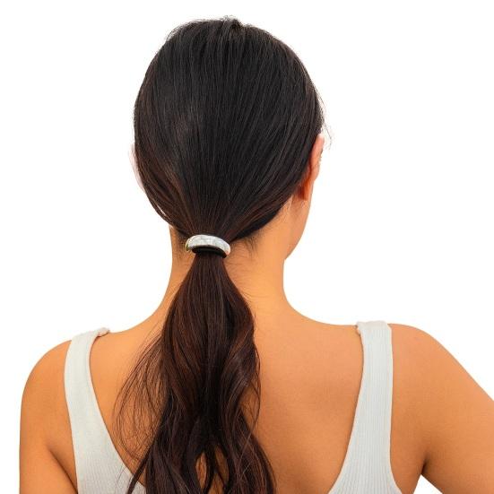 Geometric Metal Hair Tie, Alloy Elastic Ponytail Holder for Women, Minimalist Square Hair Ring for Daily Commuting Use
