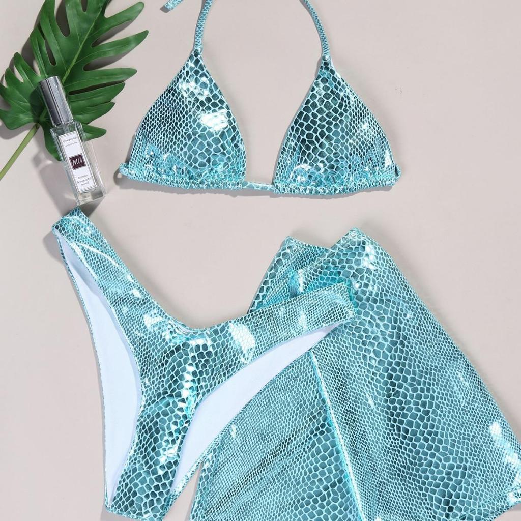 Женский сексуальный треугольный раздельный бикини-костюм, комплект, завязывающийся сбоку, купальник на одно плечо, эластичный