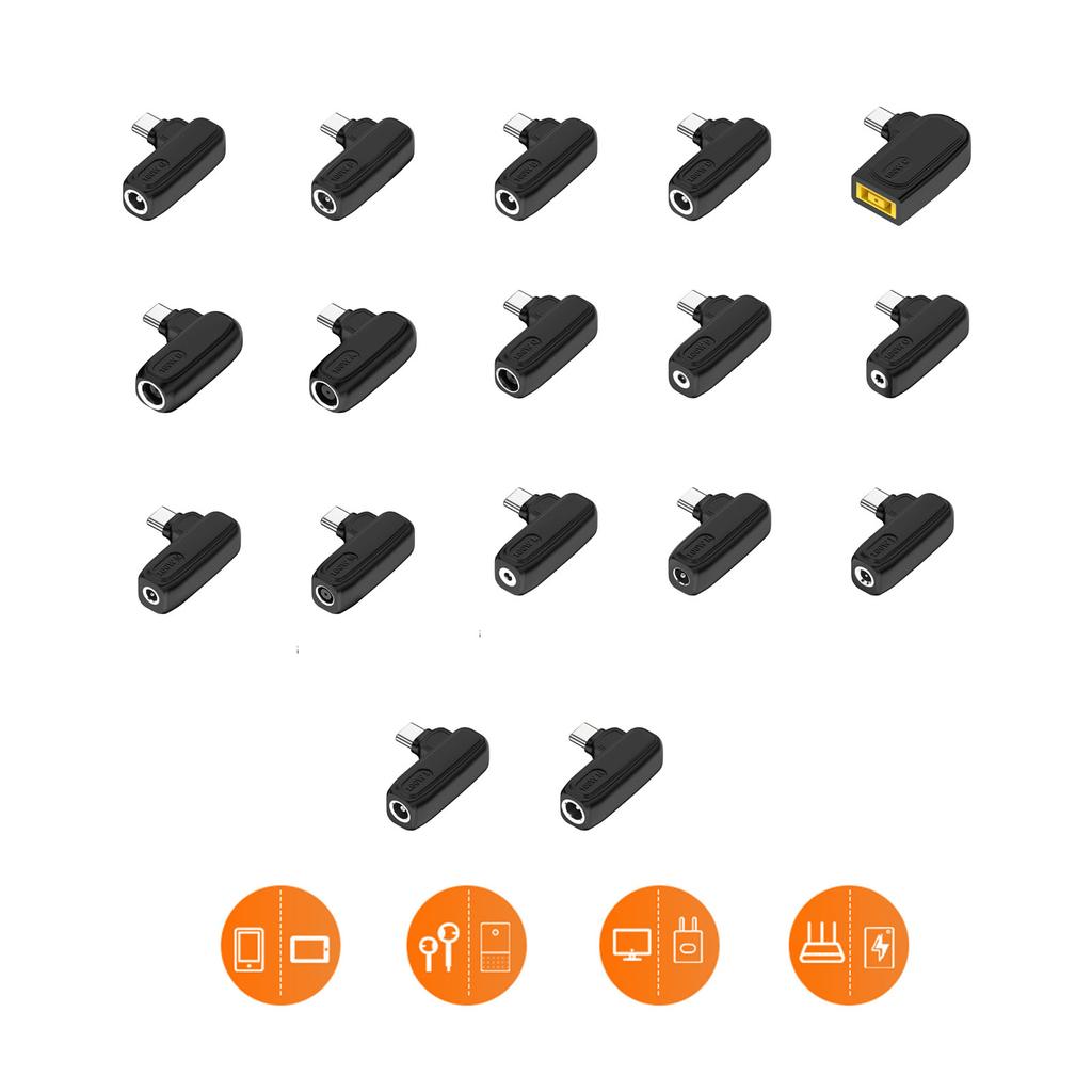 Адаптер USB C до 5,5x2,1 мм для быстрой зарядки, штекер зарядного устройства, адаптер PD USB C, тип C, разъем USB «папа-мама»