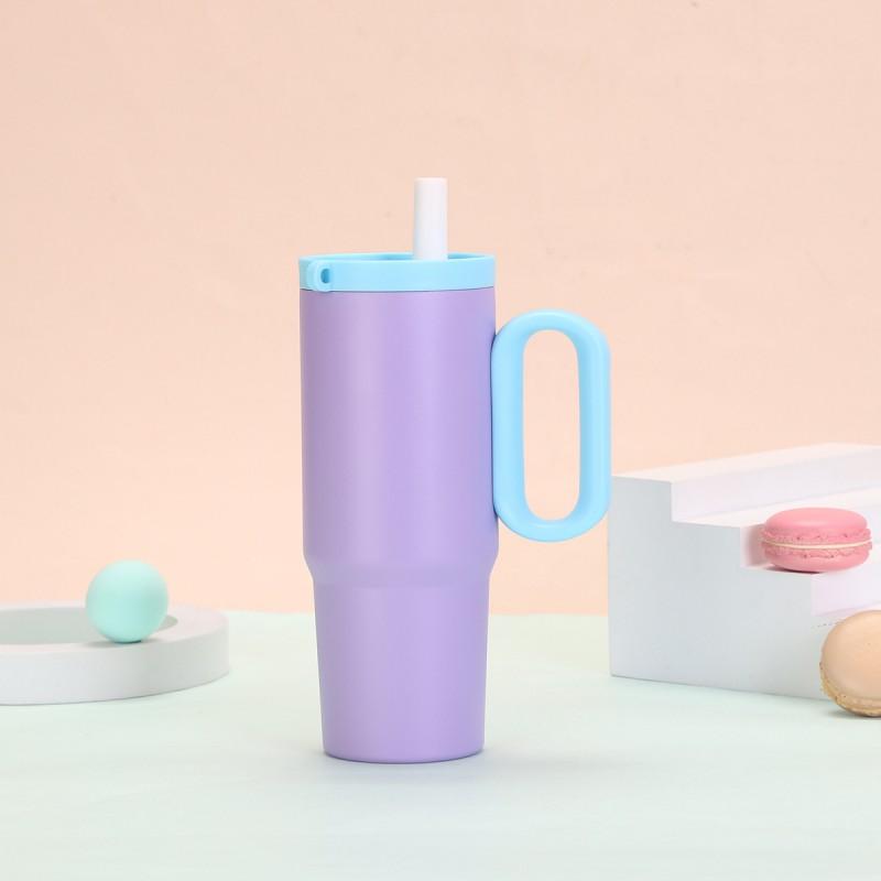 750ml Stainless Steel Insulated Tumbler With Handle Straw Tea Infuser Outdoor Travel Office Use