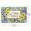 Lemon Happy Birthday Background Blue Ceramic Tile Lemon Photography Background Taravira Ceramic Tile Flower Print Decoration