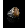 Кольца мужские в османском стиле из натурального камня тигровый глаз из стерлингового серебра 925 пробы для мужчин