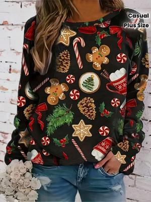 Женская футболка, 3D-печать, круглый вырез, длинный рукав, повседневная, легкий топ, свежий, хип-хоп, большой размер, модный