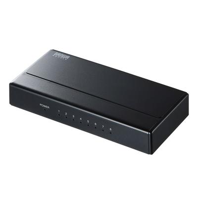 SANWA SUPPLY Гигабитный коммутатор 8 портов с обнаружением петель, легкий пластиковый корпус, магнит, функция, LAN-GIGAP801BK