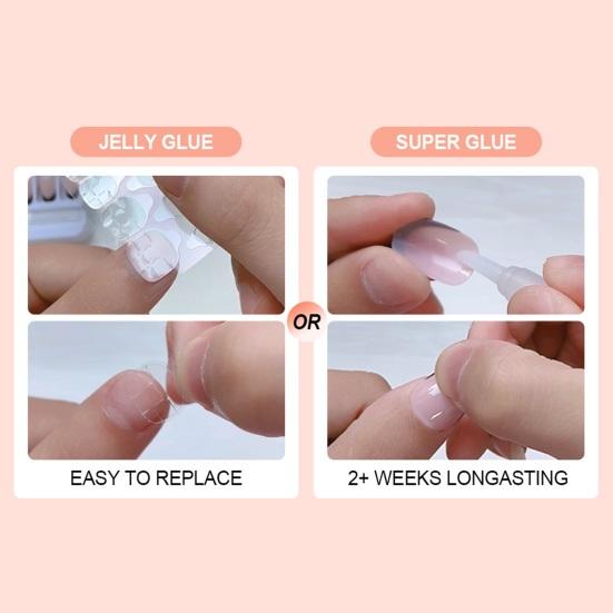 1 комплект накладных ногтей, набор для самостоятельного дизайна ногтей с клеем и пилочкой для ногтей, водостойкие гелевые френч-типсы, аксессуары для искусственных ногтей