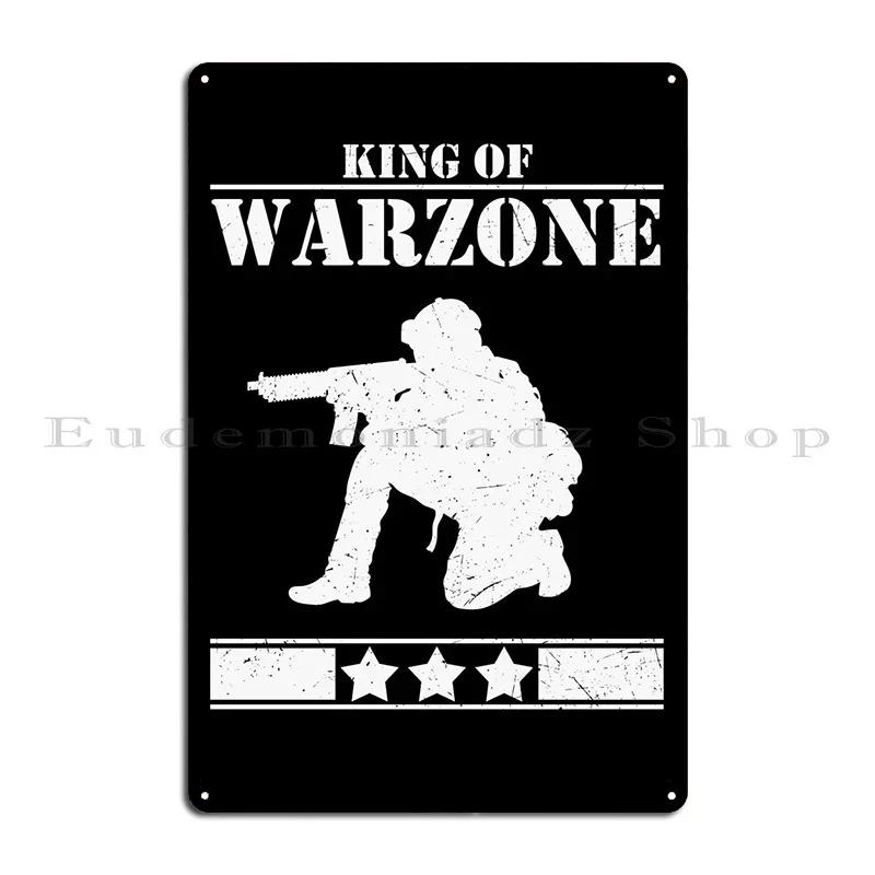 King Of Warzone Gamer Metal Sign Poster Garage Party Club Party Home Designing Tin Sign Poster