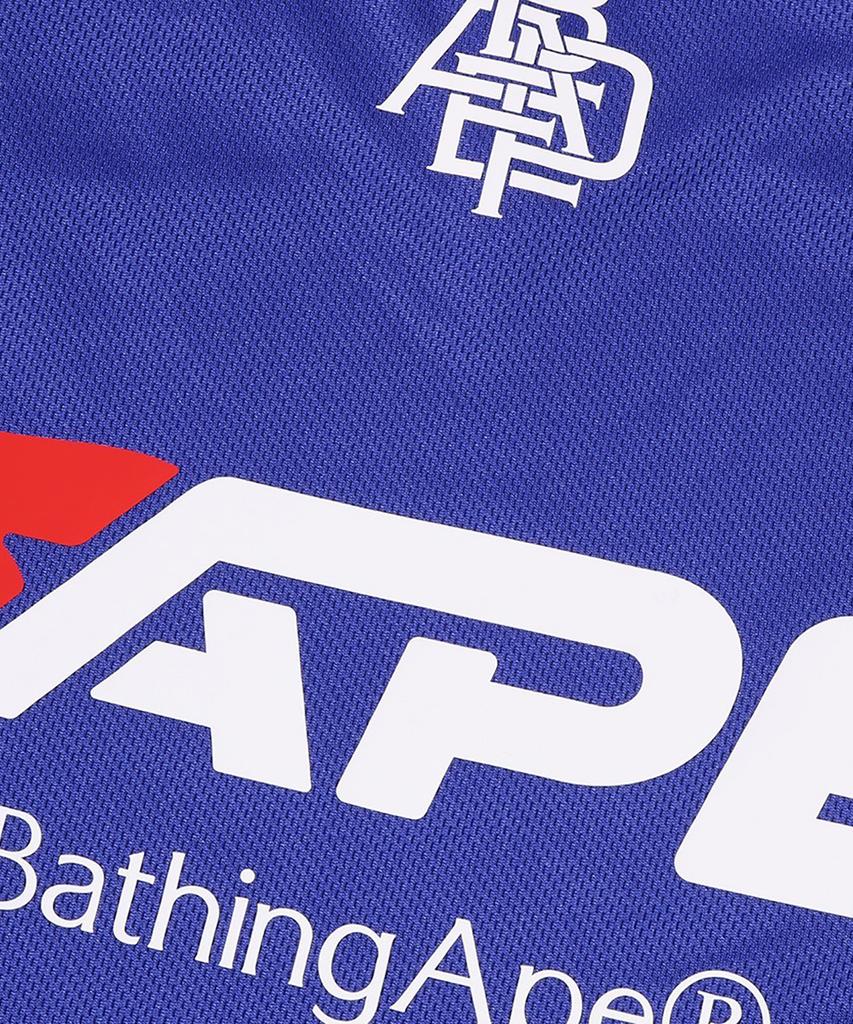 BAPE Soccer Logo Warm-Up Relaxed Fit Long Sleeve T-Shirt (M) Blue