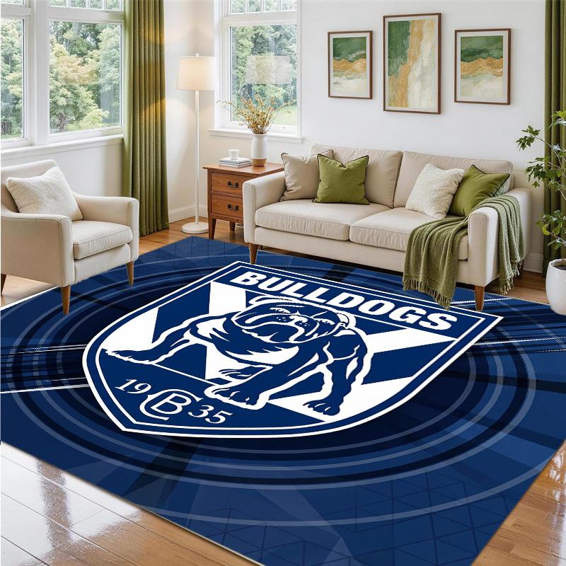Canterbury-Bankstown Bulldogs Design Crystal Velvet Rug Soft Decorative Mat for Bedroom Entrance