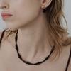 TOU [silver925] TB003 Onyx Mix Black Ball Necklace
