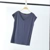 Solid V Neck Basic Tshirt Women Summer Modal Loose Tee Tops Casual Undershirt M To 2XL