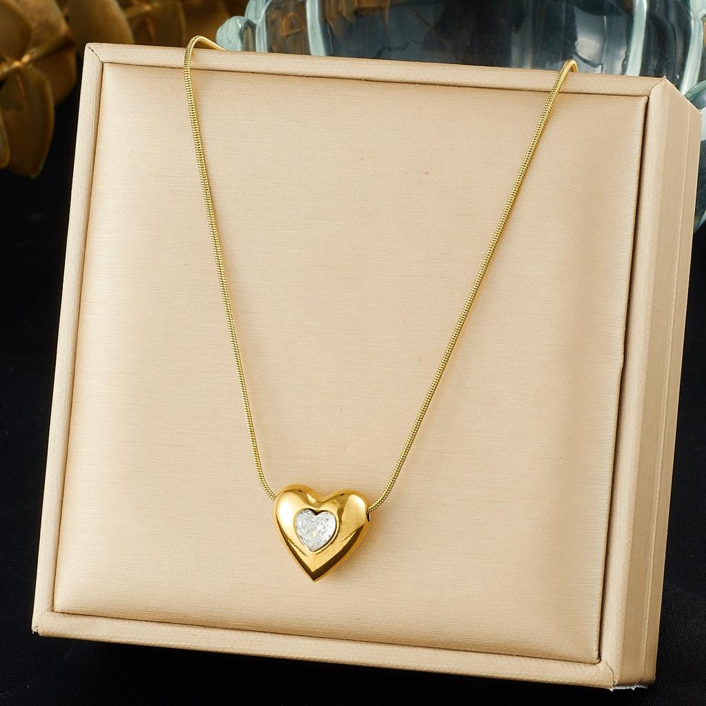 DIEYURO 316L Stainless Steel Simple versatile Zircon Geometry Flowers Bowknot Series Pendant Necklace Lady Classic Charm Jewelry