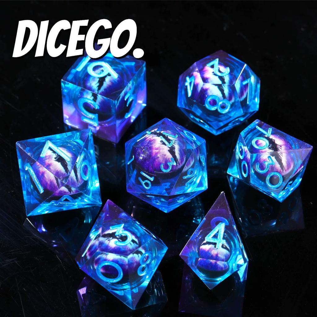 Pointed Resin Longan Movable Baldur's Gate Dice Set Dungeons & Dragons Board Game DND Cthulhu Running Group