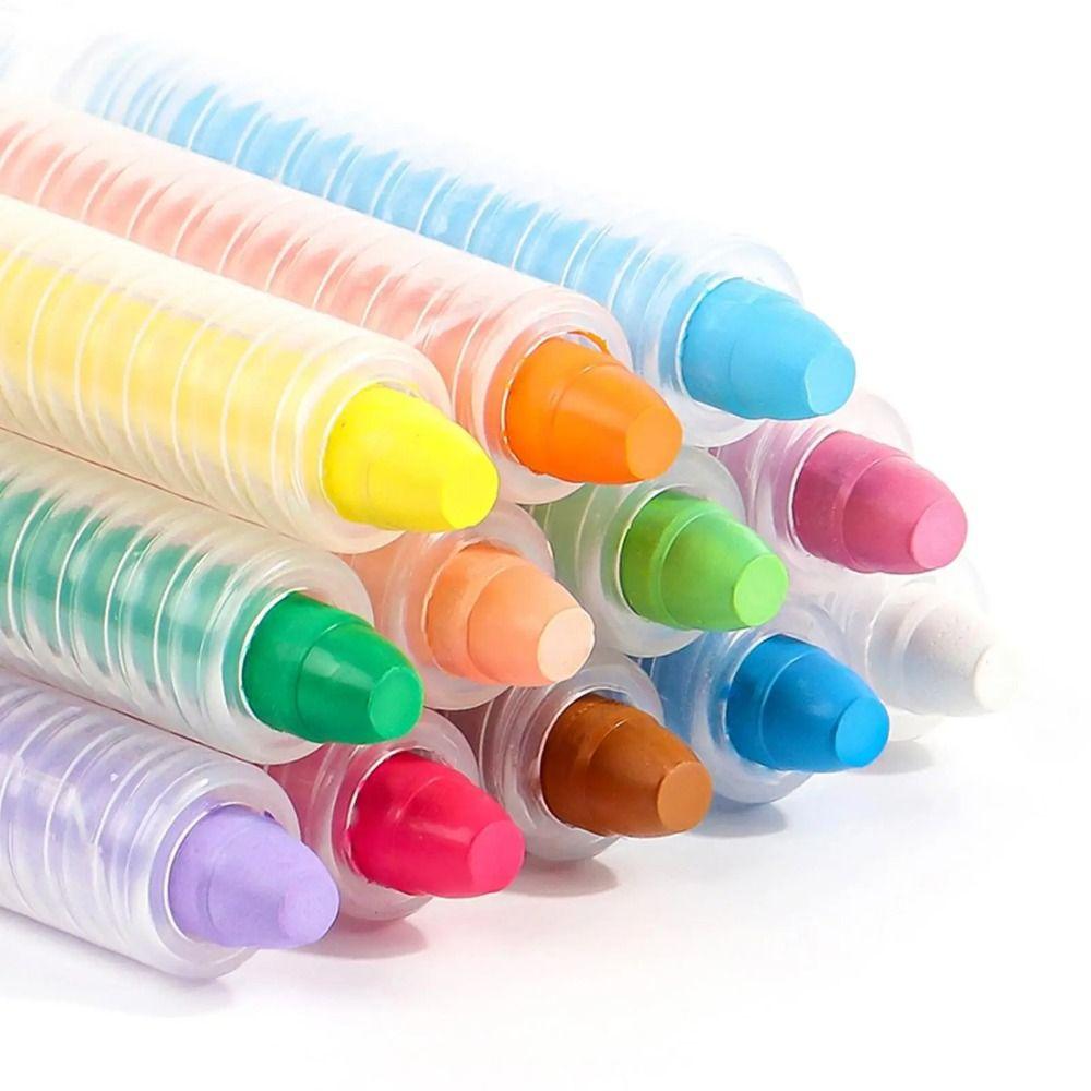 Water Soluble Drawing Crayons 6/12 Colors Washable Chalk Dustless Chalk Teaching Drawing