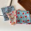 3pcs/set Korean Style Floral Neck Scarf Thin Fabric Flower Square Headband  Spring Autumn
