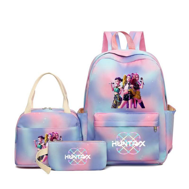 K-Pop Anime Girl Group Themed Backpack Set With Lunch Bag Pencil Case School Kids Oxford Fabric Lightweight Ergonomic Design