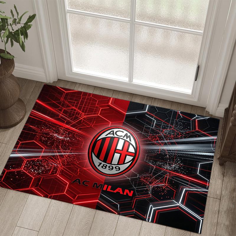 Дизайн AC Milan Кристальный Велюровый Ковер Уютный Не?Нескользящий ковер с принтом для спальни, гостиной, прихожей